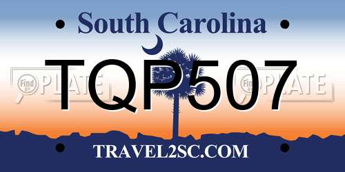 TQP507 South Carolina License Plate