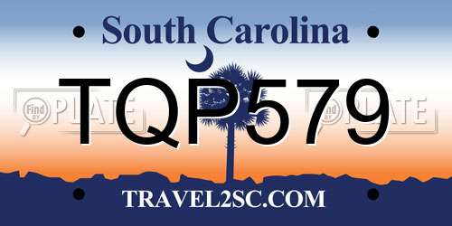 TQP579 South Carolina License Plate