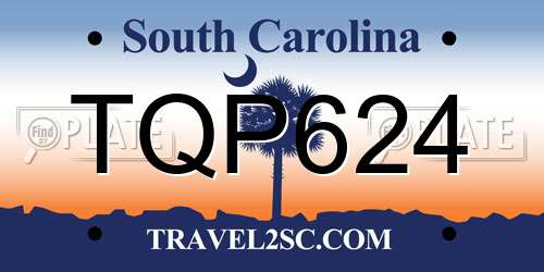 TQP624 South Carolina License Plate