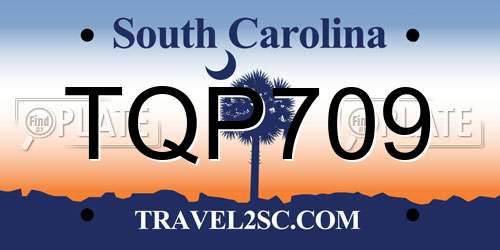 TQP709 South Carolina License Plate