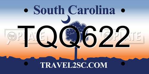 TQQ622 South Carolina License Plate