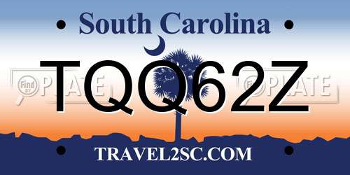 TQQ62Z South Carolina License Plate