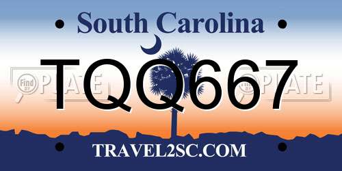 TQQ667 South Carolina License Plate