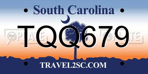 TQQ679 South Carolina License Plate
