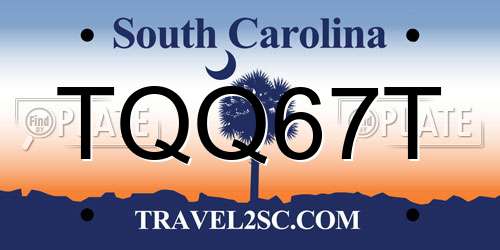 TQQ67T South Carolina License Plate