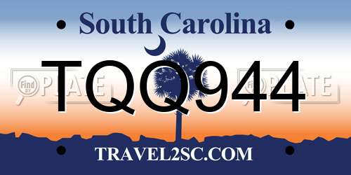 TQQ944 South Carolina License Plate