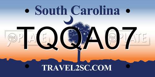 TQQA07 South Carolina License Plate
