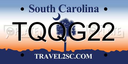 TQQG22 South Carolina License Plate