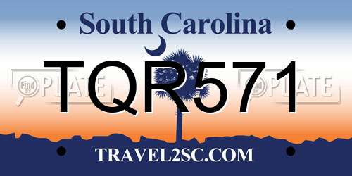 TQR571 South Carolina License Plate
