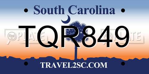 TQR849 South Carolina License Plate