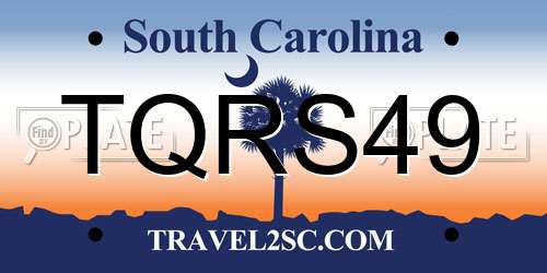 TQRS49 South Carolina License Plate