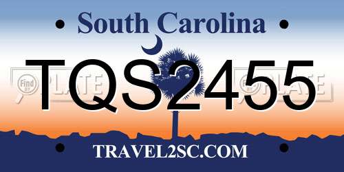 TQS2455 South Carolina License Plate