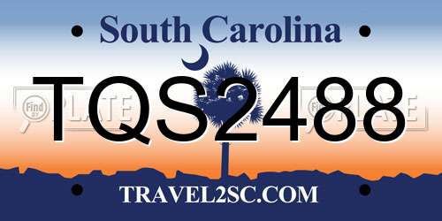 TQS2488 South Carolina License Plate