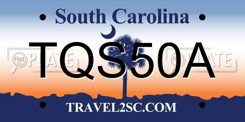 TQS50A South Carolina License Plate