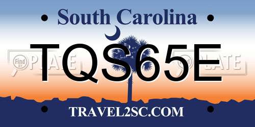 TQS65E South Carolina License Plate