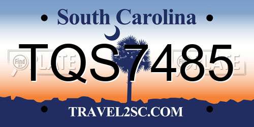 TQS7485 South Carolina License Plate