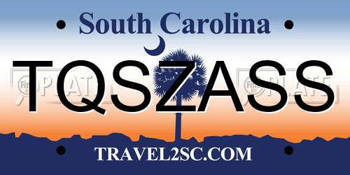 TQSZASS South Carolina License Plate