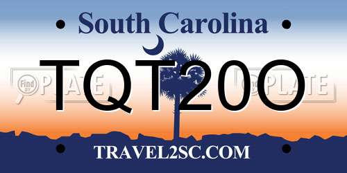 TQT20O South Carolina License Plate
