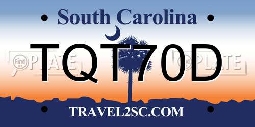 TQT70D South Carolina License Plate