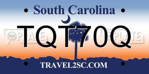 TQT70Q South Carolina License Plate