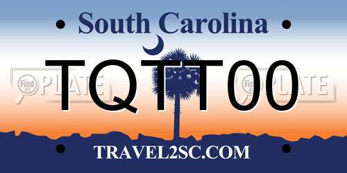 TQTT00 South Carolina License Plate