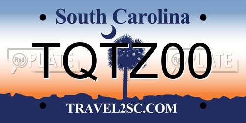 TQTZ00 South Carolina License Plate