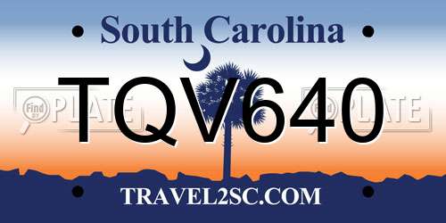 TQV640 South Carolina License Plate
