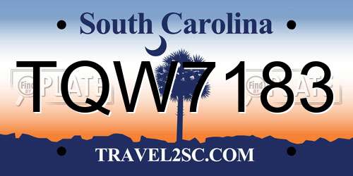 TQW7183 South Carolina License Plate
