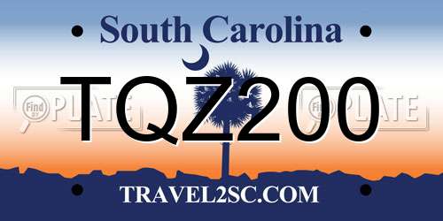 TQZ200 South Carolina License Plate