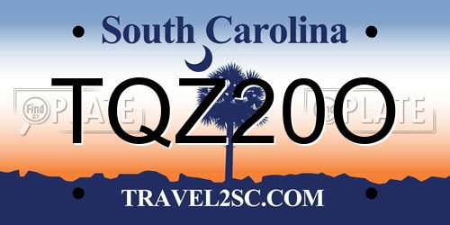 TQZ20O South Carolina License Plate