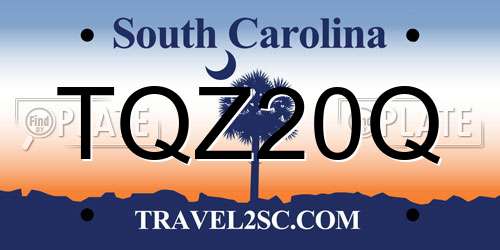 TQZ20Q South Carolina License Plate