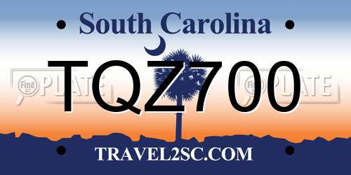 TQZ700 South Carolina License Plate