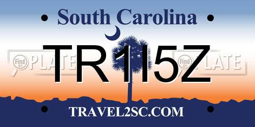 TR1I5Z South Carolina License Plate