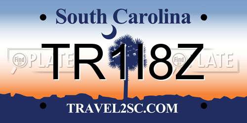 TR1I8Z South Carolina License Plate