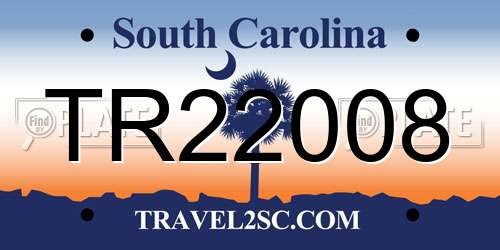 TR22008 South Carolina License Plate
