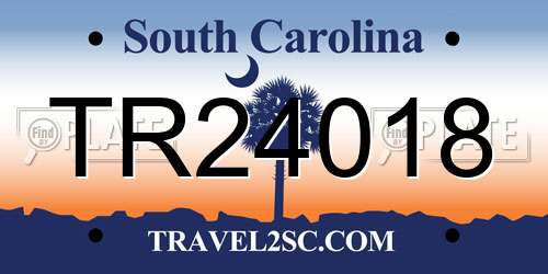 TR24018 South Carolina License Plate