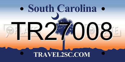 TR27008 South Carolina License Plate