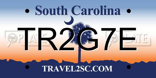 TR2G7E South Carolina License Plate