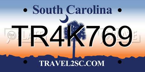 TR4K769 South Carolina License Plate