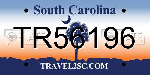 TR56196 South Carolina License Plate