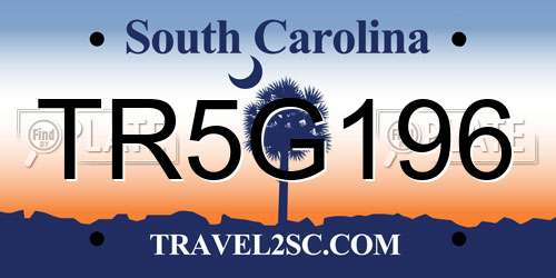 TR5G196 South Carolina License Plate