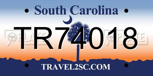 TR74018 South Carolina License Plate