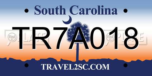 TR7A018 South Carolina License Plate