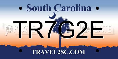 TR7G2E South Carolina License Plate