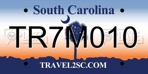 TR7M010 South Carolina License Plate