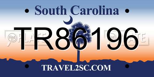TR86196 South Carolina License Plate