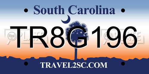 TR8G196 South Carolina License Plate