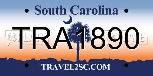 TRA1890 South Carolina License Plate