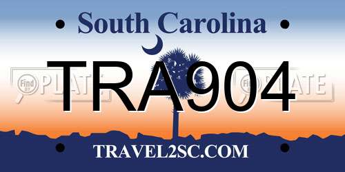 TRA904 South Carolina License Plate