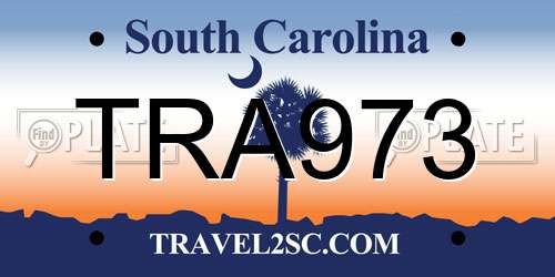 TRA973 South Carolina License Plate